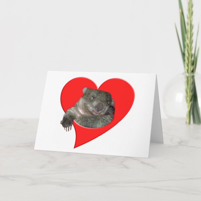 Cartes Pour Fêtes Annuelles Cadeaux de la Saint Valentin, Wombat Love! (Devant)