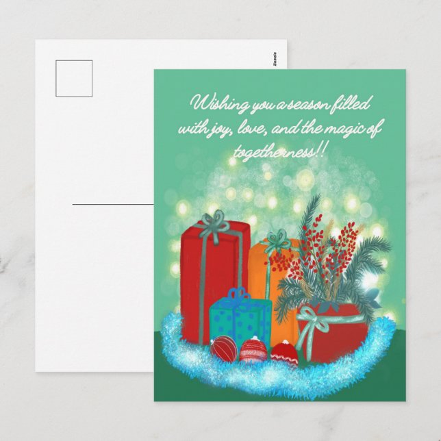 Cartes Pour Fêtes Annuelles Cadeaux de Noël (Devant / Derrière)