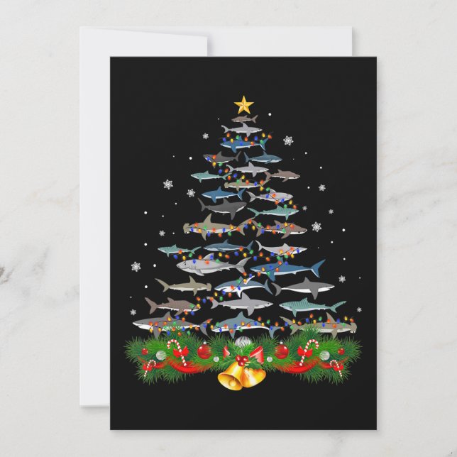 Cartes Pour Fêtes Annuelles Cadeaux de Noël Arbre de Noël Requin Amoureux des  (Devant)