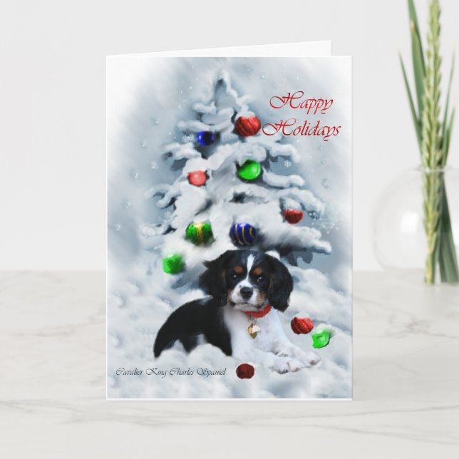 Cartes Pour Fêtes Annuelles Cadeaux de Noël Cavalier King Charles Spaniel (Devant)