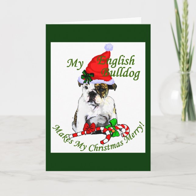 Cartes Pour Fêtes Annuelles Cadeaux de Noël de Bulldog anglais (Devant)