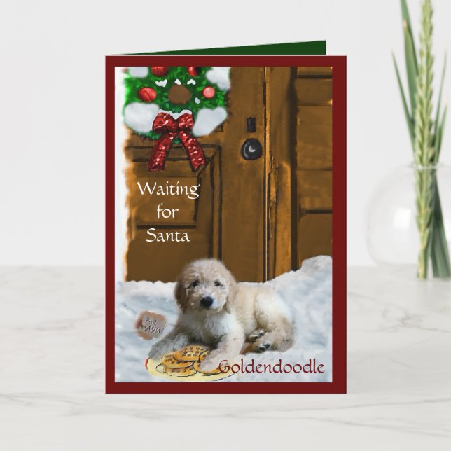 Cartes Pour Fêtes Annuelles Cadeaux de Noël de Goldendoodle (Devant)
