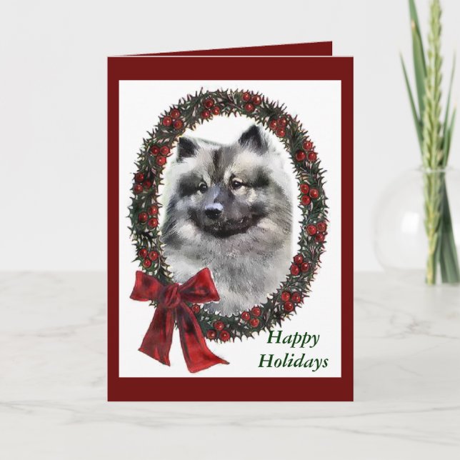 Cartes Pour Fêtes Annuelles Cadeaux de Noël de Keeshond (Devant)