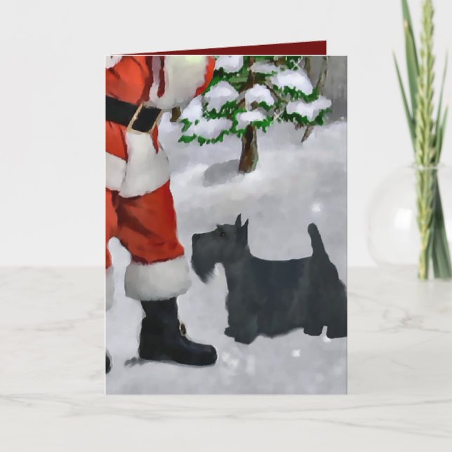 Cartes Pour Fêtes Annuelles Cadeaux de Noël de Terrier d'écossais (Devant)