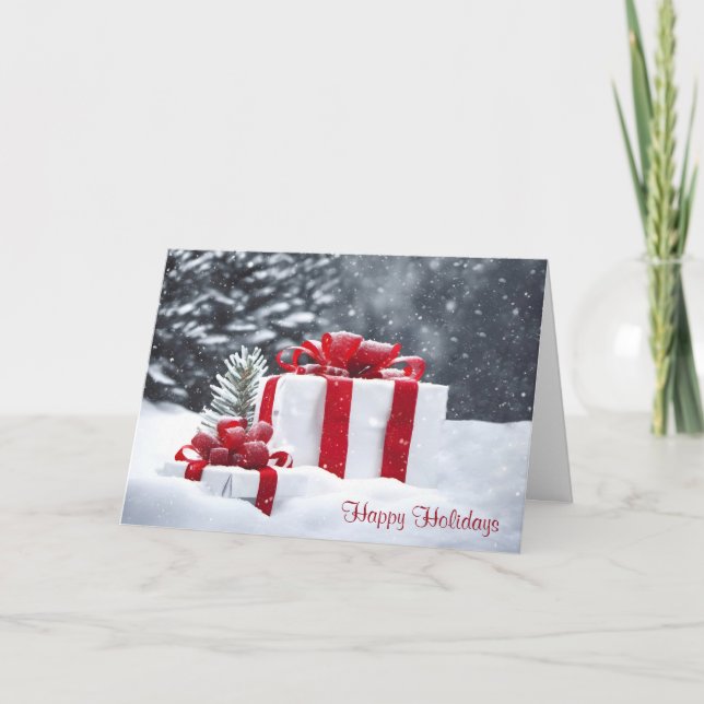 Cartes Pour Fêtes Annuelles Cadeaux De Noël En Neige (Devant)
