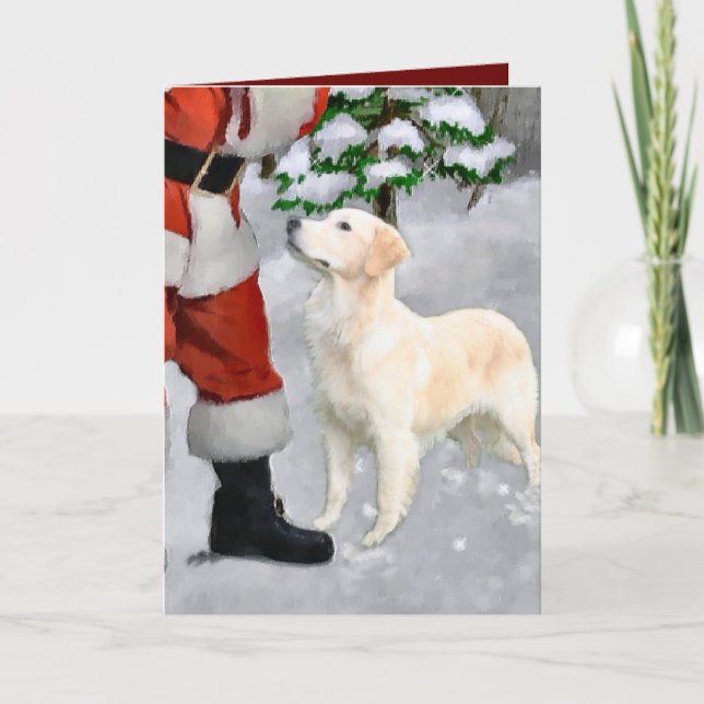 Cartes Pour Fêtes Annuelles Cadeaux de Noël Golden Retriever (Devant)
