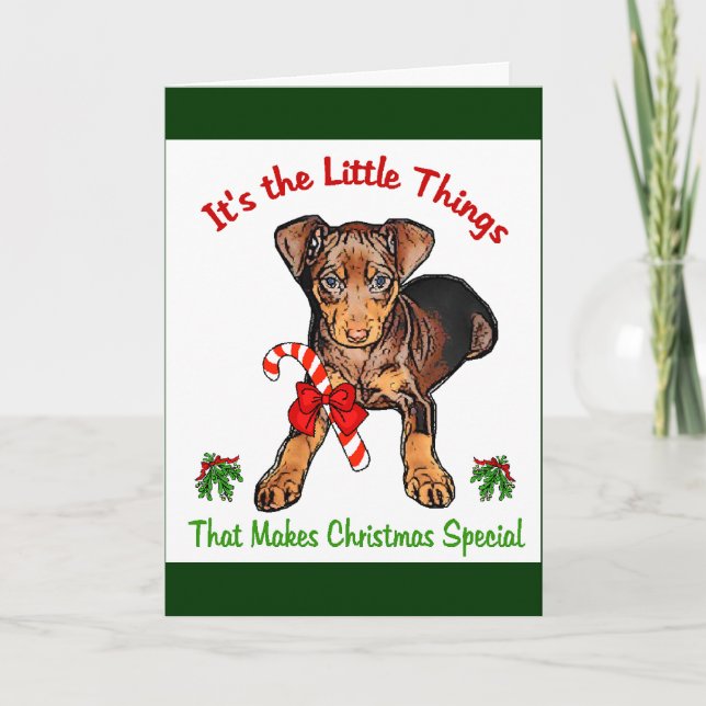 Cartes Pour Fêtes Annuelles Cadeaux de Noël Miniature Pinscher (Devant)