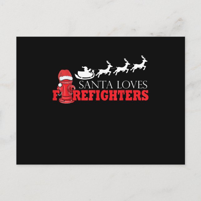 Cartes Pour Fêtes Annuelles Cadeaux de Noël pour pompiers Père Noël Pompiers (Devant)