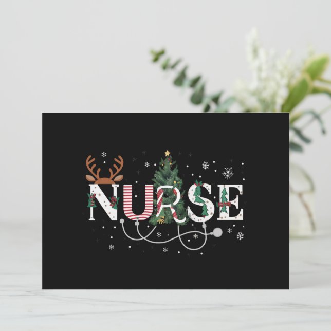 Cartes Pour Fêtes Annuelles Cadeaux de Noël préférés de Santa Nurse pour les f (Debout devant)
