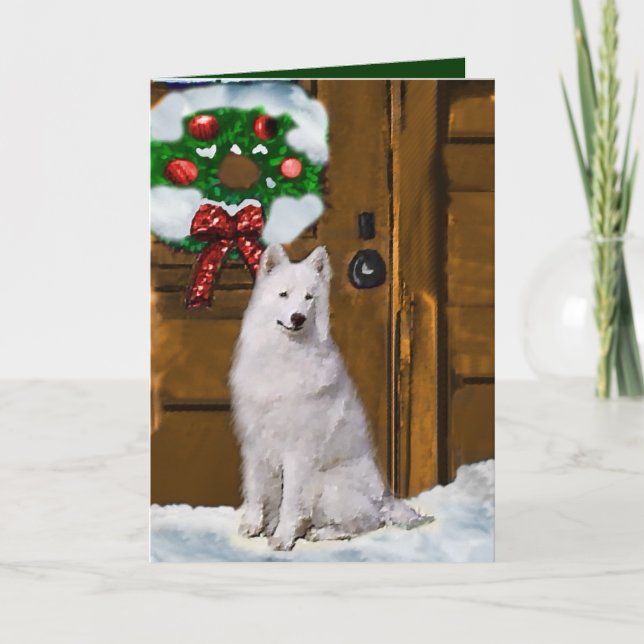 Cartes Pour Fêtes Annuelles Cadeaux de Noël Samoyé (Devant)
