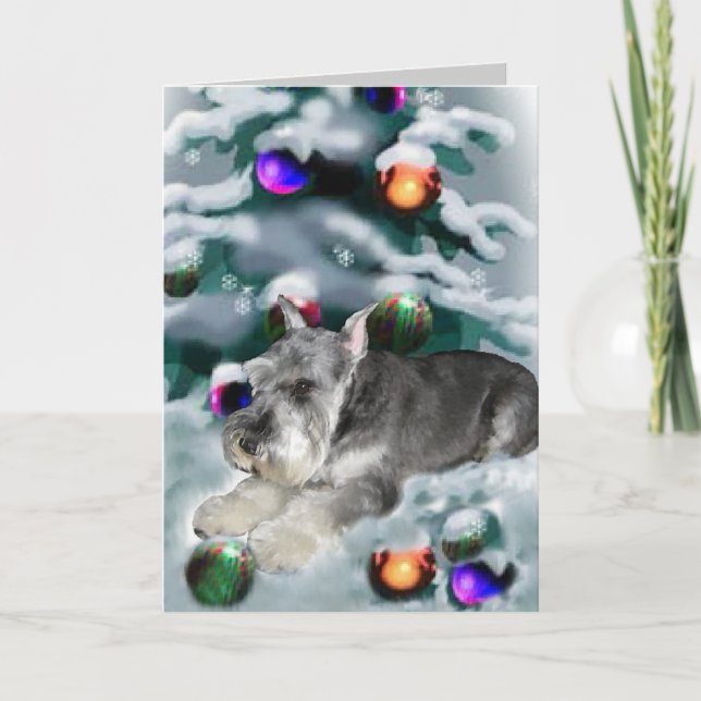 Cartes Pour Fêtes Annuelles Cadeaux de Noël Schnauzer Miniature (Devant)