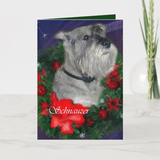 Cartes Pour Fêtes Annuelles Cadeaux de Noël Schnauzer Standard (Devant)