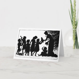 Cartes Pour Fêtes Annuelles Cadeaux de Noël Silhouette Vintage