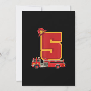 Cartes Pour Fêtes Annuelles Cadeaux de pompier de 5 ans Anniversaire