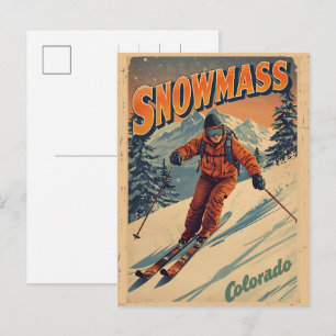 Cartes Pour Fêtes Annuelles cadeaux de ski vintage SNOWMASS aspen Colorado