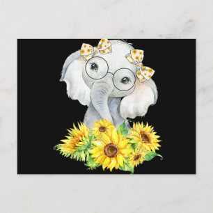 Cartes Pour Fêtes Annuelles Cadeaux de tournesol éléphant