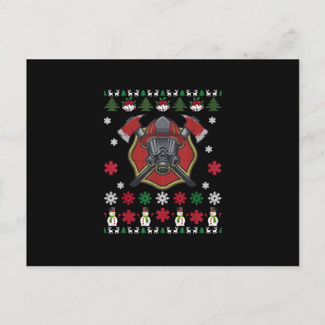 Cartes Pour Fêtes Annuelles Cadeaux drôles de Noël pour pompier adorables (Devant)