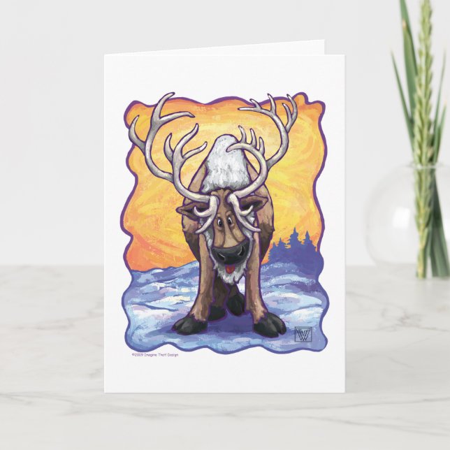 Cartes Pour Fêtes Annuelles Cadeaux et Accessoires de Renne (Devant)