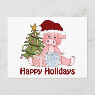 Cartes Pour Fêtes Annuelles Cadeaux et Tee - shirts de cochon de Noël adorable