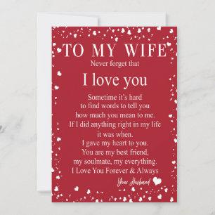 Cartes Pour Fêtes Annuelles Cadeaux pour femme   Lettre à ma femme amour de mo