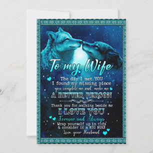 Cartes Pour Fêtes Annuelles Cadeaux pour femme Lettre à ma femme Je t'aime p