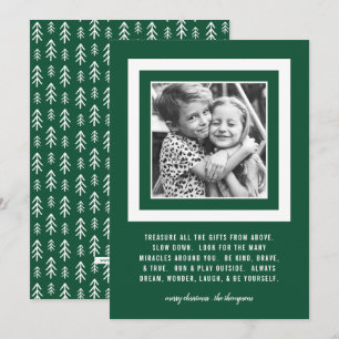 Cartes Pour Fêtes Annuelles Cadeaux précieux 5x7 Vert Photo