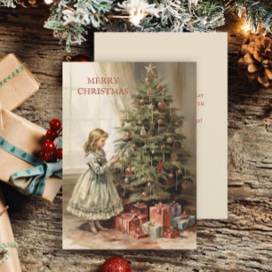 Cartes Pour Fêtes Annuelles Cadeaux vintage pour filles d'arbre de Noël