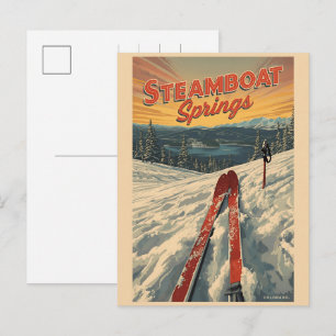 Cartes Pour Fêtes Annuelles cadeaux vintage Steamboat Springs Colorado montagn