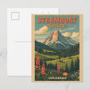 Cartes Pour Fêtes Annuelles cadeaux vintage Steamboat Springs Colorado montagn