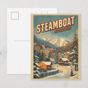 Cartes Pour Fêtes Annuelles cadeaux vintage Steamboat Springs Colorado montagn