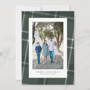 Cartes Pour Fêtes Annuelles Cadre à carreaux classique photo verte