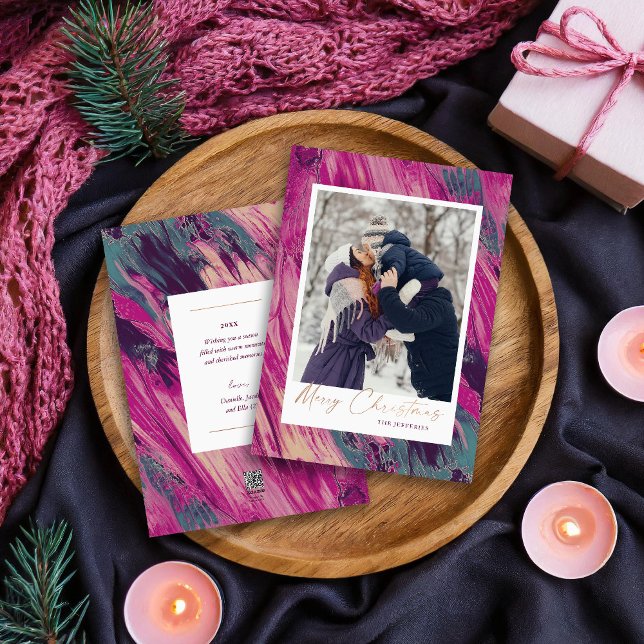 Cartes Pour Fêtes Annuelles Cadre Abstrait Joyeux Noël Photo (Créateur téléchargé)