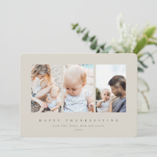 Cartes Pour Fêtes Annuelles Cadre beige minimal 3 Bon thanksgiving photo