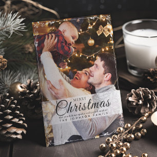 Cartes Pour Fêtes Annuelles Cadre blanc simple et élégant Photo Noël