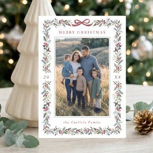 Cartes Pour Fêtes Annuelles Cadre botanique à nœud élégant pour multiples phot