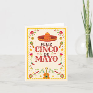 Cartes Pour Fêtes Annuelles Cadre Cinco de Mayo Mexicain