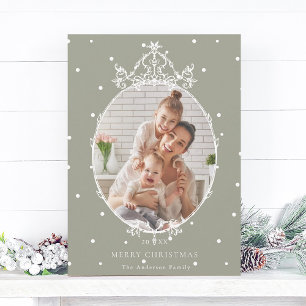 Cartes Pour Fêtes Annuelles Cadre classique moderne Neutral Joyeux Noël Photo