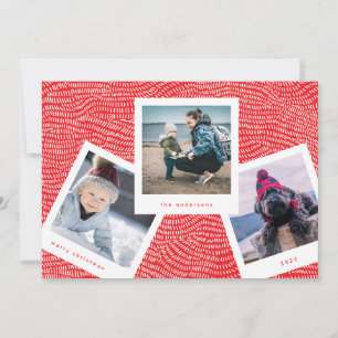 Cartes Pour Fêtes Annuelles Cadre de borne photo multiple   Rouge Joyeux Noël