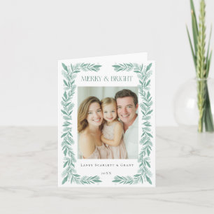 Cartes Pour Fêtes Annuelles Cadre de brin vert Noël classique