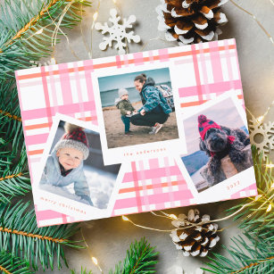 Cartes Pour Fêtes Annuelles Cadre de cabine multiphoto   En vichy Joyeux Noël