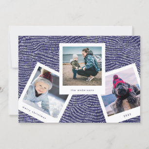 Cartes Pour Fêtes Annuelles Cadre de cabine multiphoto   Joyeux Noël bleu