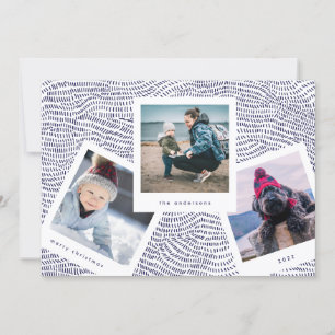 Cartes Pour Fêtes Annuelles Cadre de cabine multiphoto   Joyeux Noël bleu