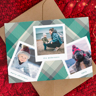 Cartes Pour Fêtes Annuelles Cadre de cabine multiphoto   Joyeux Noël plaid