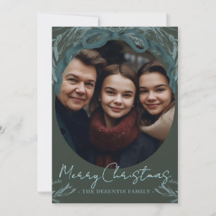 Cartes Pour Fêtes Annuelles Cadre de couronne À feuillage persistant rustique 