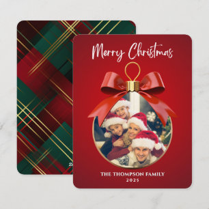Cartes Pour Fêtes Annuelles Cadre de décoration de Noël élégant avec une photo