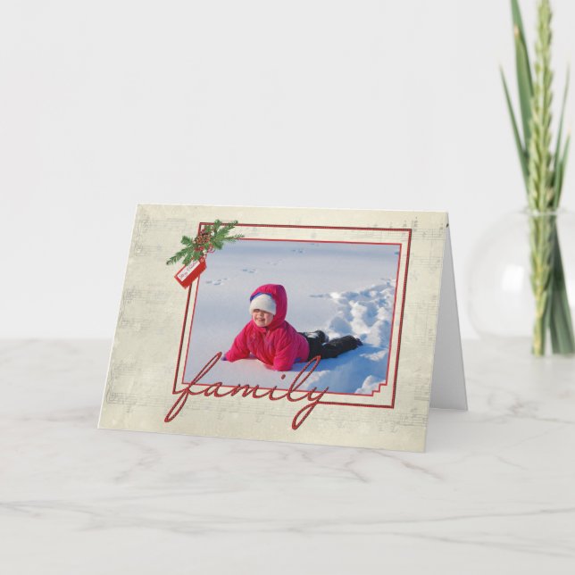 Cartes Pour Fêtes Annuelles Cadre de famille de Noël (Devant)