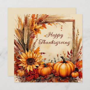 Cartes Pour Fêtes Annuelles Cadre de montage d'automne Thanksgiving