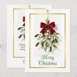 Cartes Pour Fêtes Annuelles Cadre de Noël - Bouquet de gui noué 10