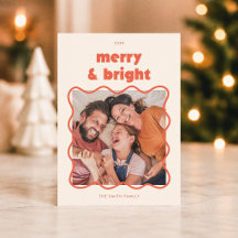 Cadre de Noël ondulé Merry & Bright pour photo de