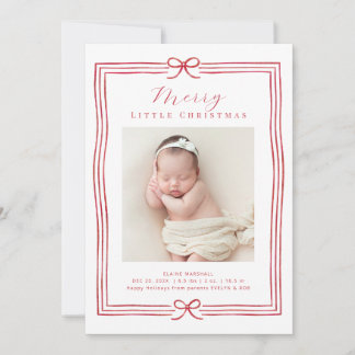Cartes Pour Fêtes Annuelles Cadre de Noël rouge annonce de naissance de vacanc